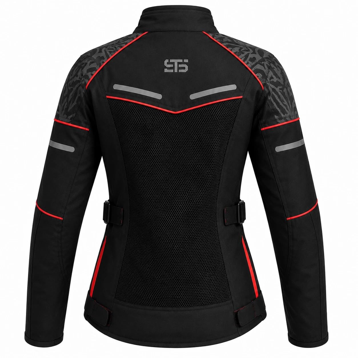 Generico Giacca Moto Estiva da Donna ST 001 AIR, Tessuto Traspirante con Rete, Membrana Impermeabile Rimovibile, Protezioni CE