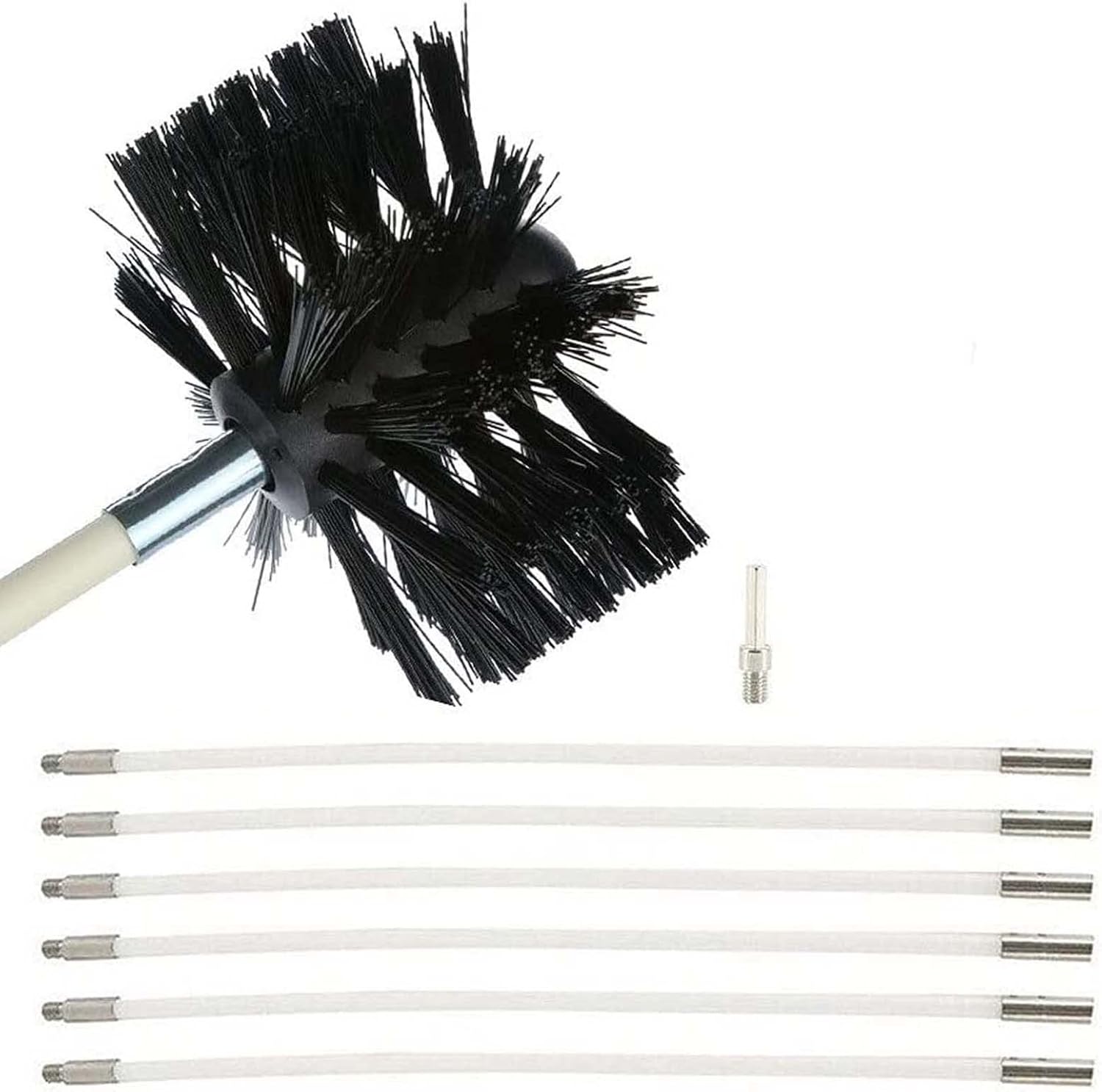chimney sweep kit Fireplace Chimney Brushes,Chimney Sweeping Brush Drain Rod Set Chimney Cleaning Kit Nylon Cleaning Tool Accessory, Dryer Vent Cleaning Brush, 610mm,9 Rods ( Color : 6 Rods , Size : 4