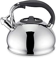 Vista 8 de Easyworkz Hervidor de té silbante de acero inoxidable de grado alimenticio con silbato fuerte, 2.4 cuartos de galón (2.3 l)
