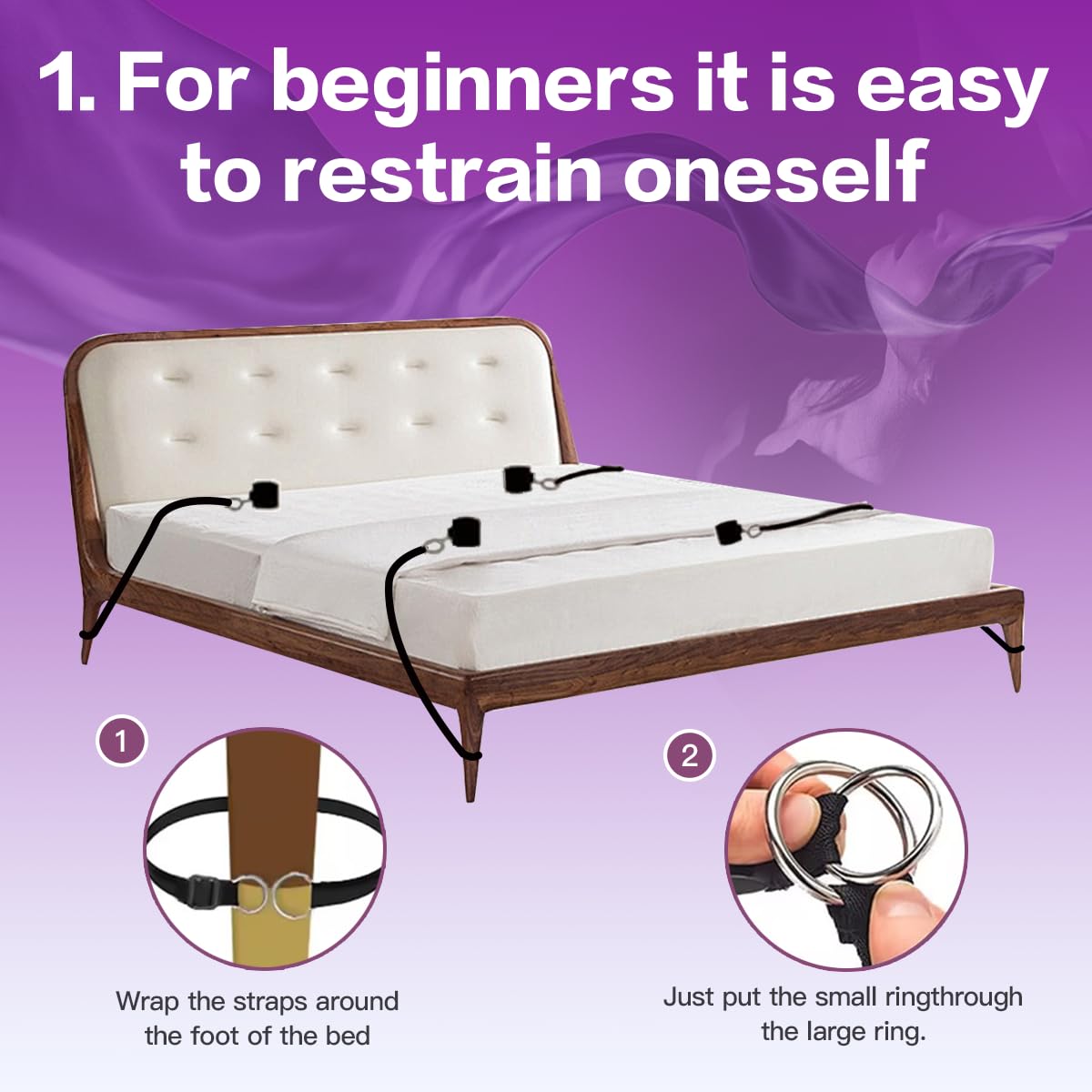 Kit BDSM Bondage per Coppie, Set di Restraints Bdsm con Manette, Bendaggio Occhi, Frustino, e Cinghie Letto - Giochi Erotici per Coppie e Adulti, Accessori Bdsm per Esperienze Intime Kinky