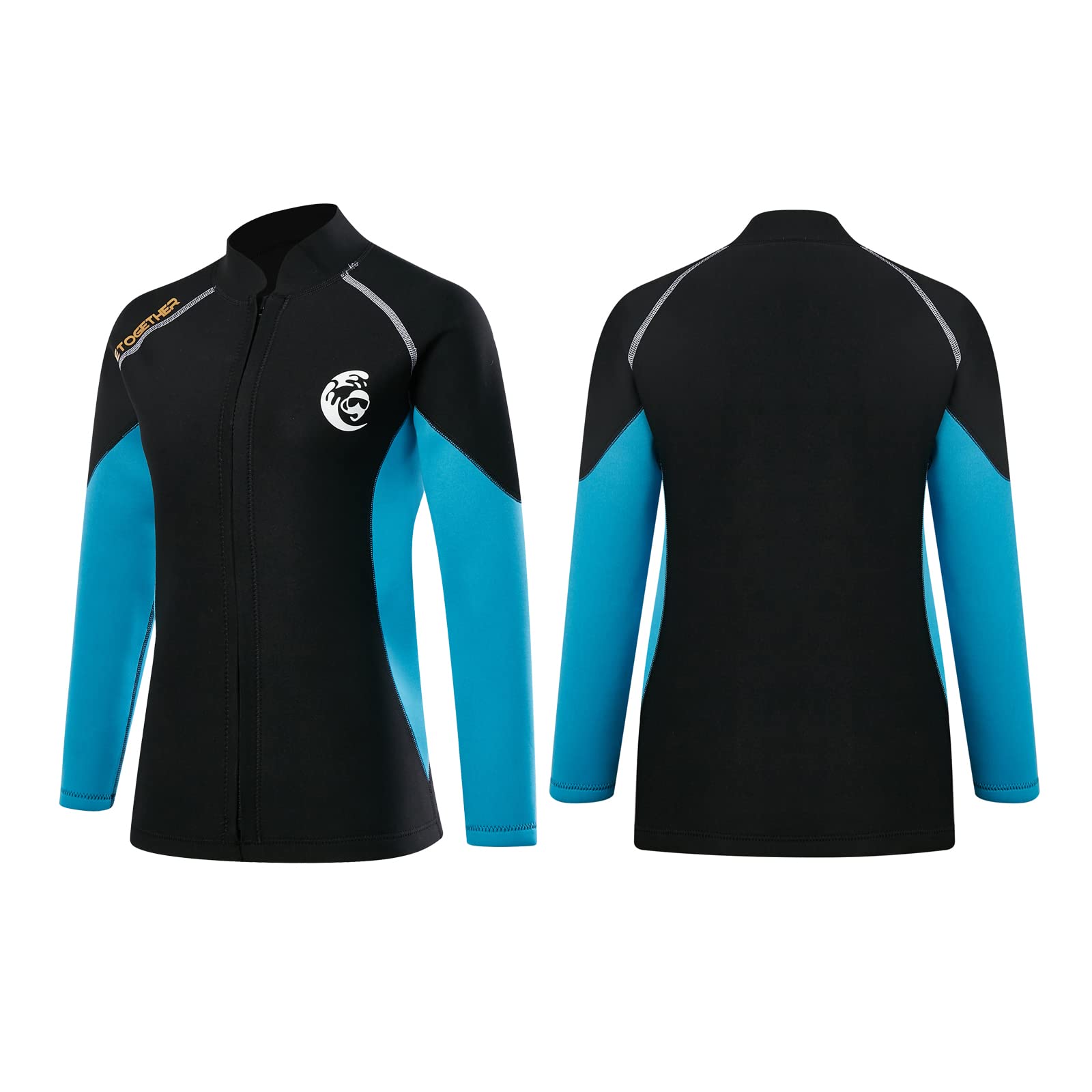 Combinaison de plongée néoprène 2 mm homme femme fermeture éclair devant manches longues surf natation