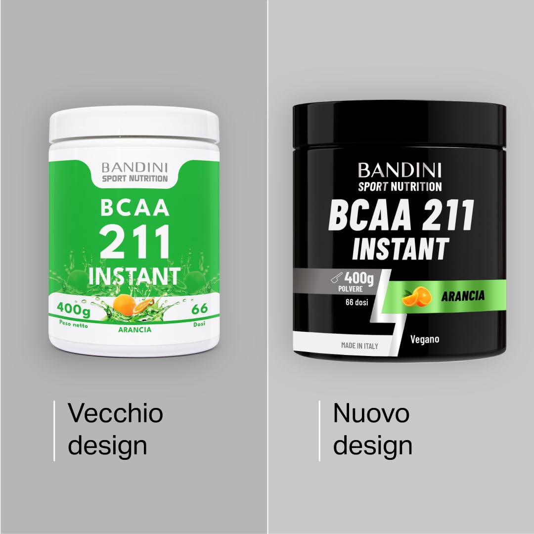Bandini® AMINOACIDI RAMIFICATI BCAA 2 1 1 400 g Gusto ARANCIA, BCAA Polvere con Leucina Valina Isoleucina, Integratore per Palestra, Sport, Allenamento, Pre Intra Post Workout, Recupero Muscolare