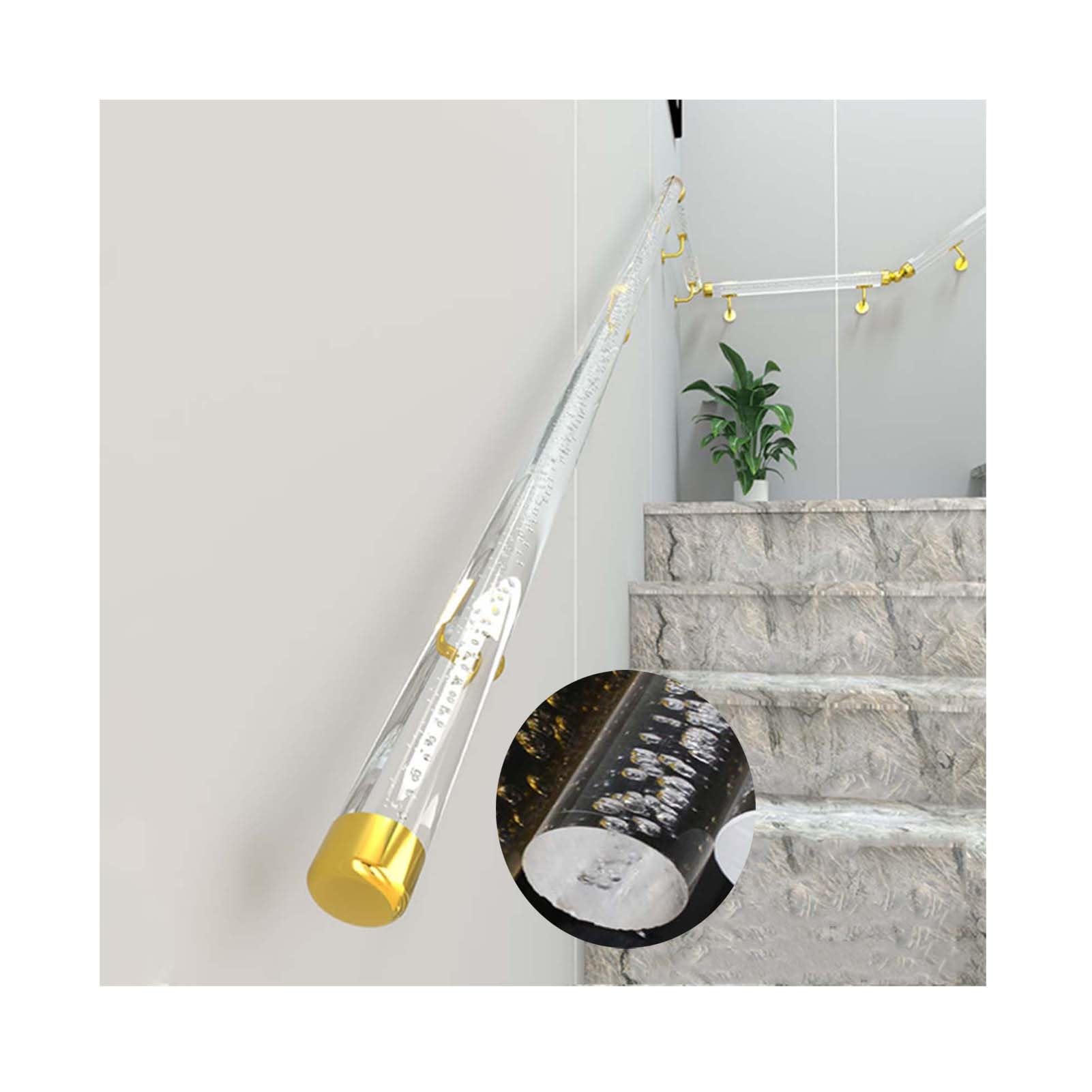 Barres d'appui pour escaliers transparentes de 5 cm de diamètre pour PMR
