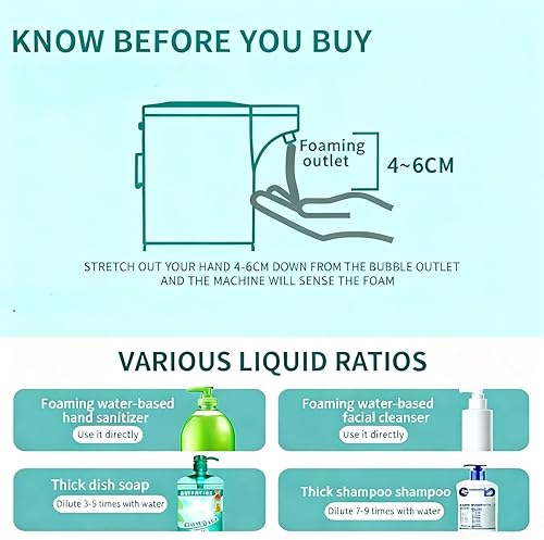 Miniatura 4 de Dispensador automático de jabón líquido, dispensador de jabón sin contacto eléctrico ajustable de 4 niveles, dispensador automático de jabón de