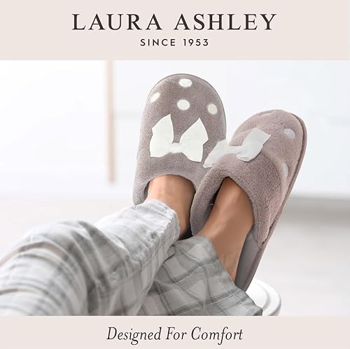 Miniatura 5 de Laura Ashley Pantuflas bordadas suaves de Terry Scuff para mujer