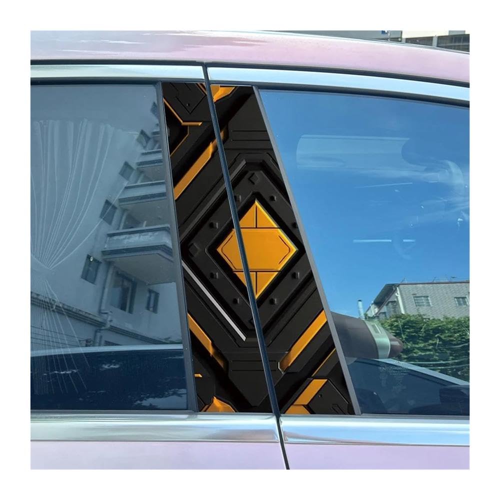 Body Parts 2pcs Honeycomb Bee Car Center Pillar Sticker B-Pillar Protective Film Decoration Decals(H)