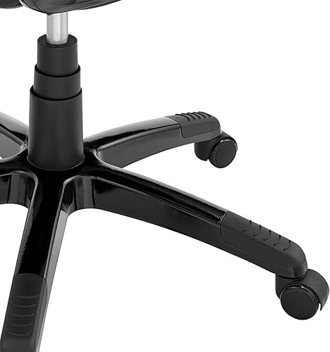 Miniatura 8 de Armen Living Bender - Silla de juegos para computadora de oficina, altura ajustable y giro de 360, piel sintética negra y detalles rojos