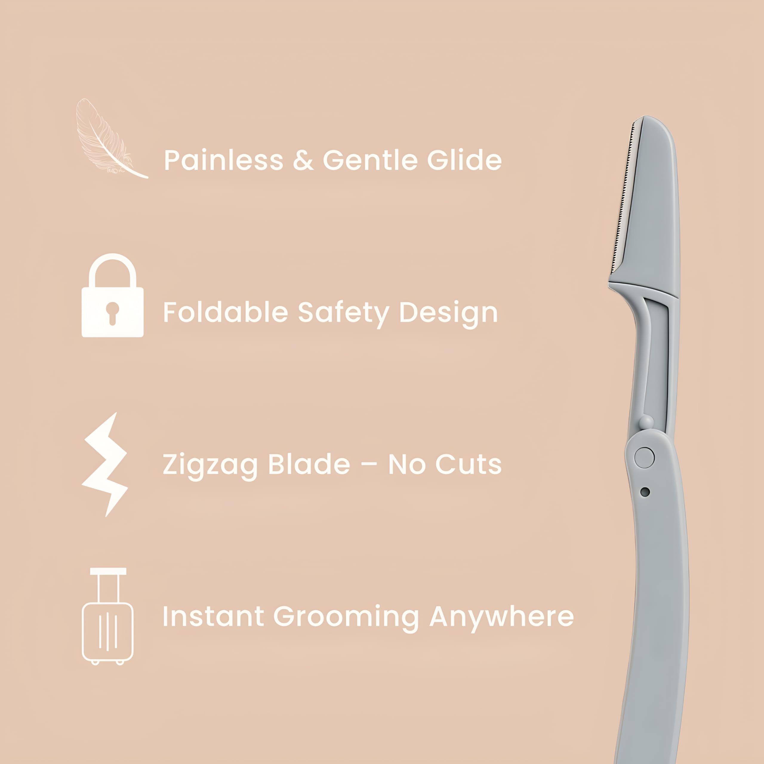 The Urban Vibes Face Razor for Woman | Foldable, Gentle & Safe Facial Hair Remover | For Eyebrows, Upper Lips, Forehead & Peach Fuzz | No Cuts, No Irritation (2 Packs 6 Razors) 1