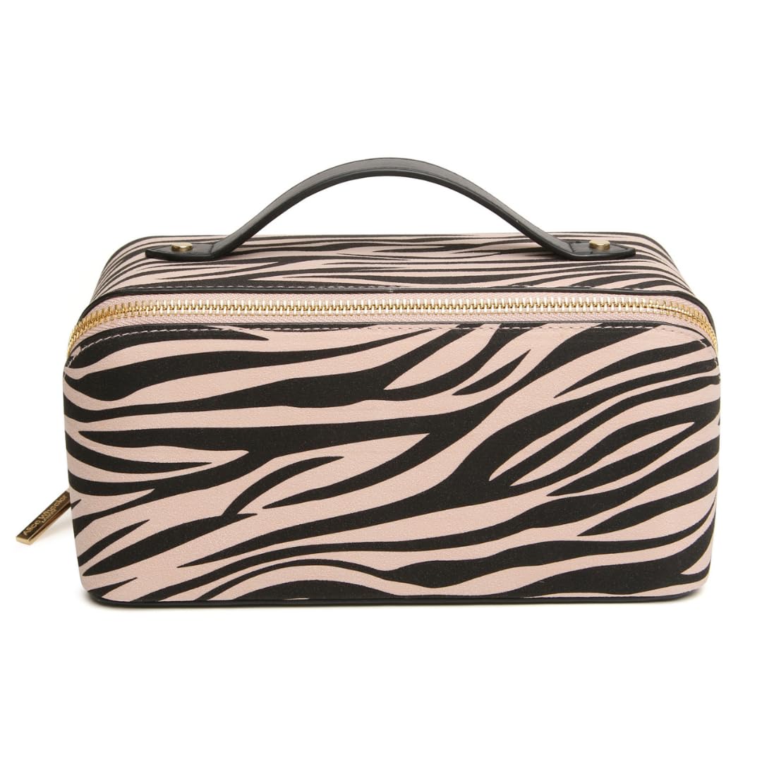 Animal Print Train Beauty Case, Wide Opening, Lined Interior with Organiser Pockets, 24×12×12 cm - Image 4