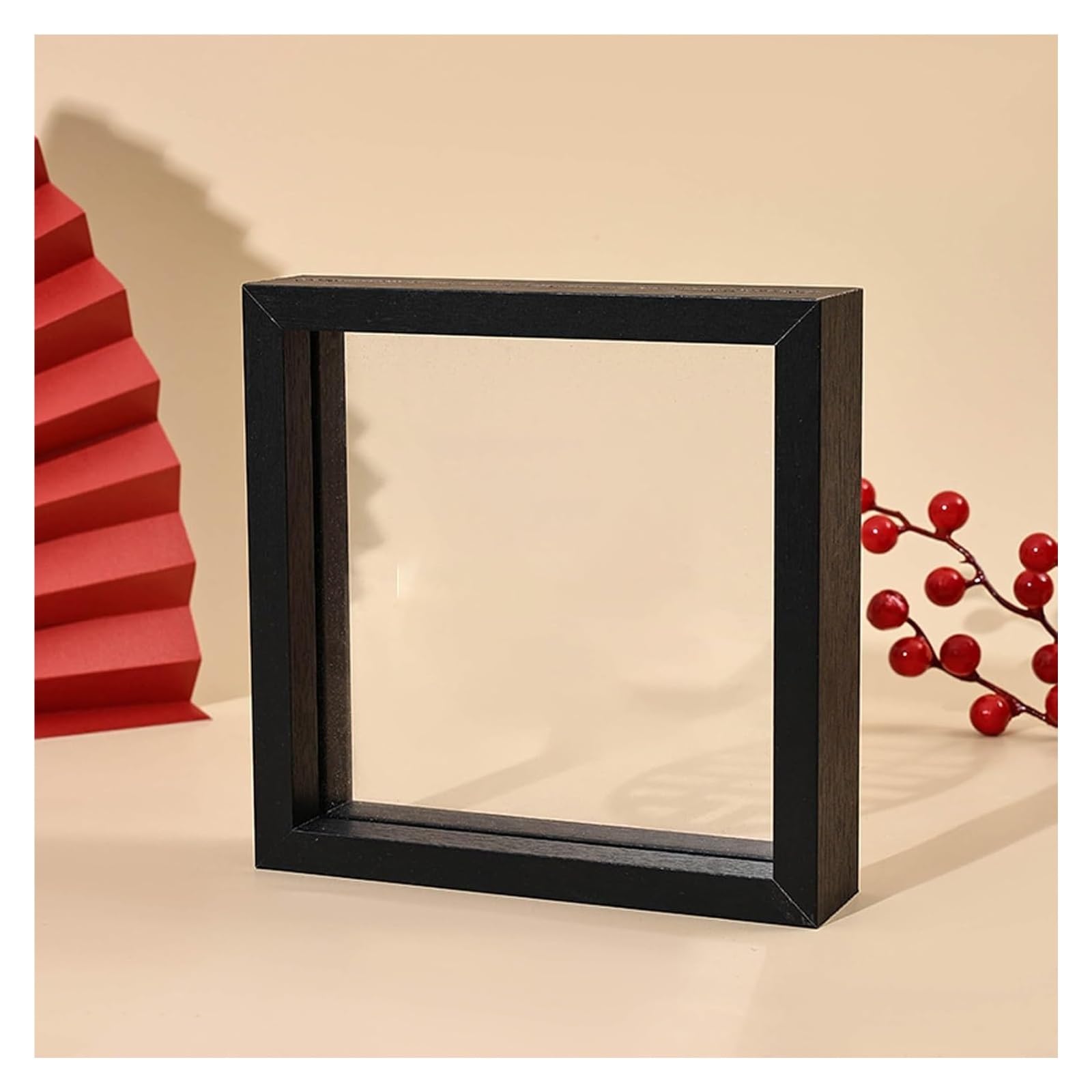 a4 frame, Floating Double Sided Wooden Photo And Plant Specimen Frame Multicolor(Black,A4)