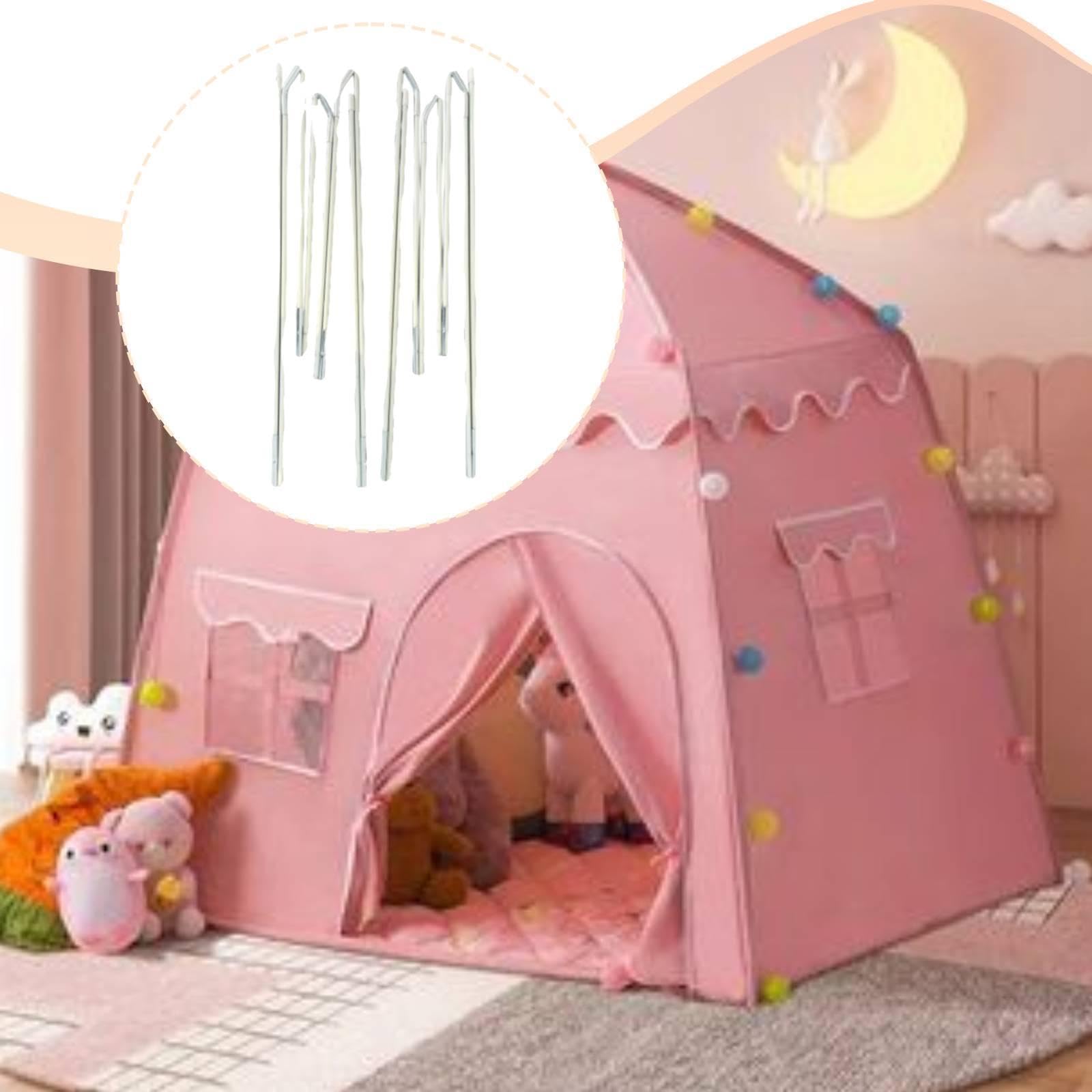 rockible Set di Tenda da Gioco per Bambini, Design a 4 sezioni, aste da 5,9 mm, robusti e Leggeri, in Fibra di Vetro Bianca, Ideali per Tende a, 2 Pezzi