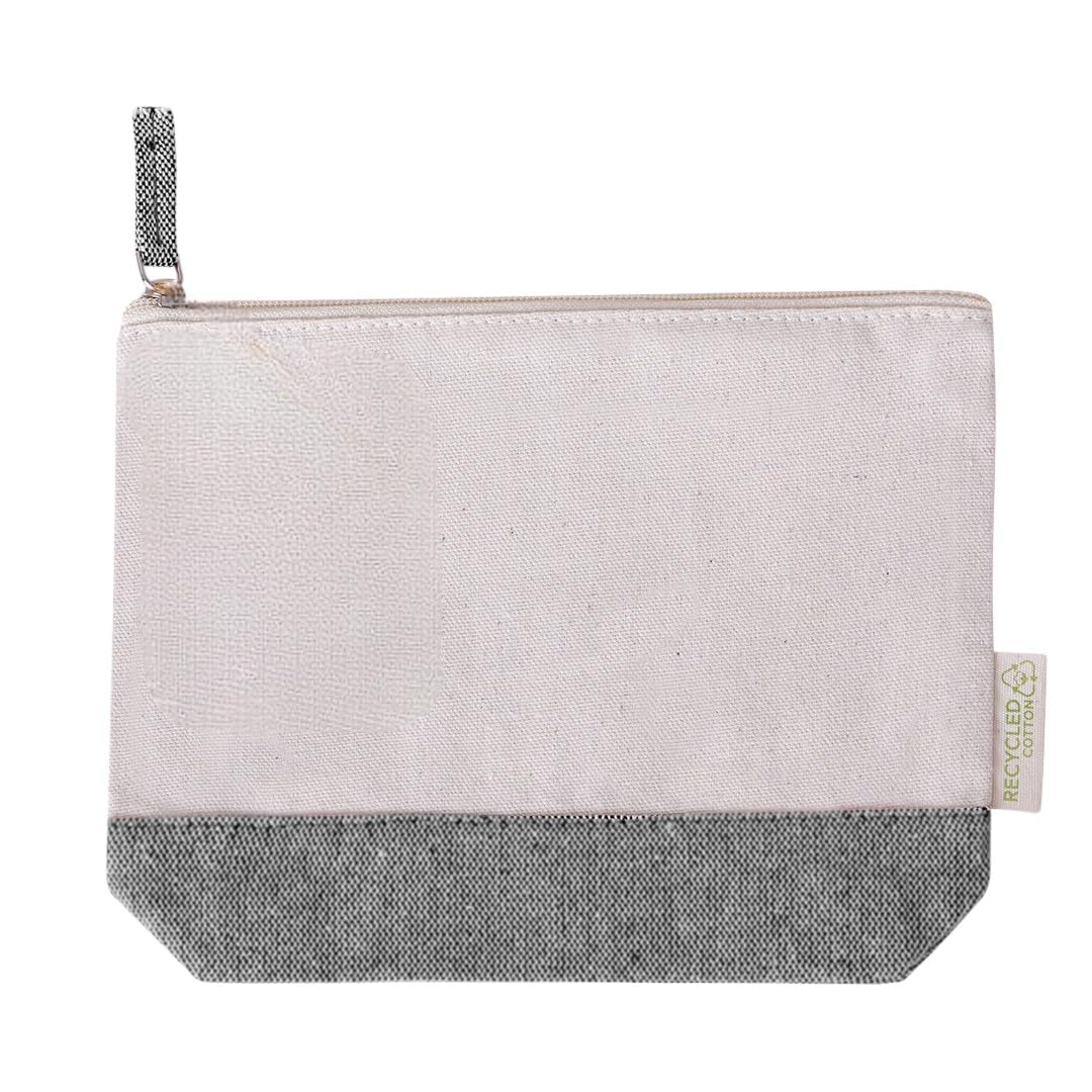 Toiletry Bag 100% Recycled Cotton Women's Cosmetic Bag with Zip Closure and Handle to Match Base Cosmetic Bag Travel Makeup Bag 23 x 18 x 8 cm