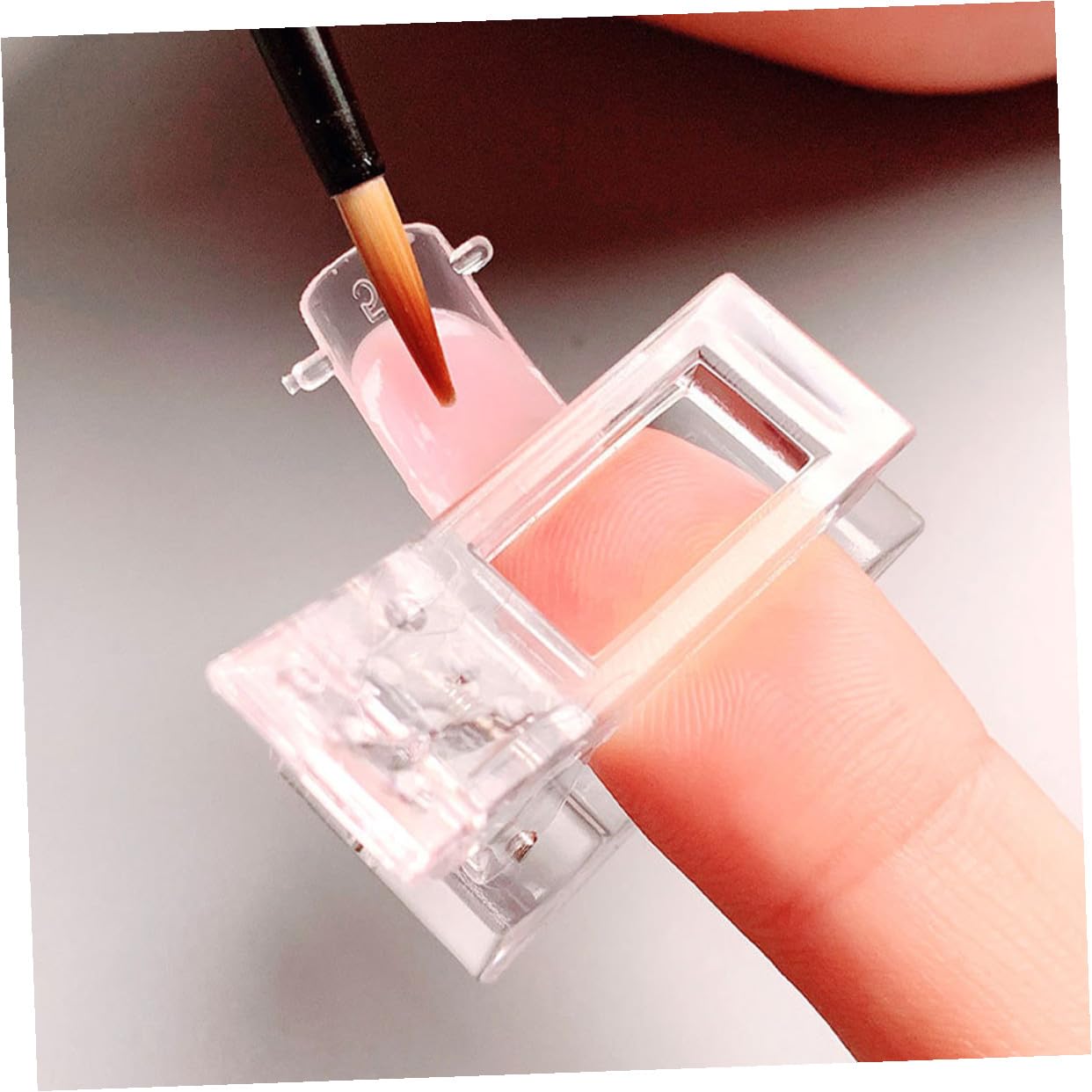 LABRIMP Nail Tip Clips for Gel Extensions 15pcs Crystal Nail Clamps Holder Building Tool for Manicure Salon and Home Use