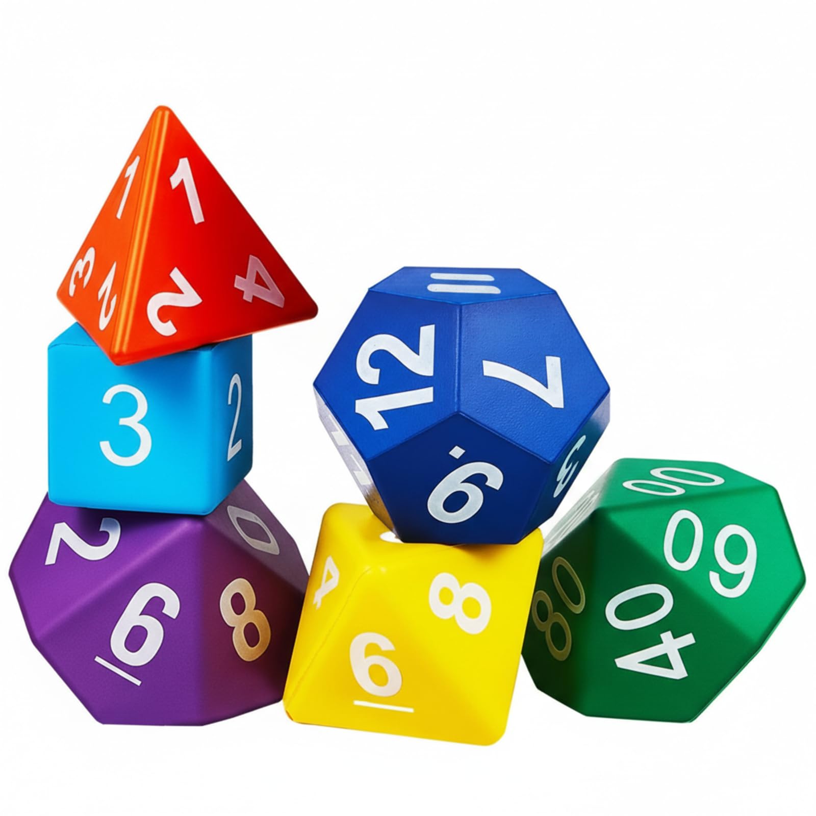 Amazon.com: Arrowbash 6 Pcs Jumbo Polyhedra Dice 3.94 Inch Jumbo