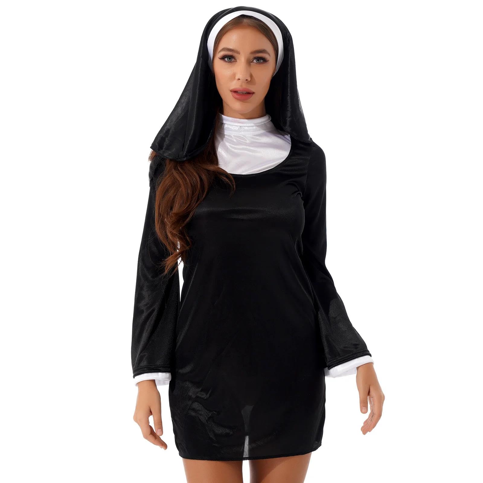 Lingerie Donna Costumi Cosplay Collo Alto Svasato Manica Vestito con Foulards