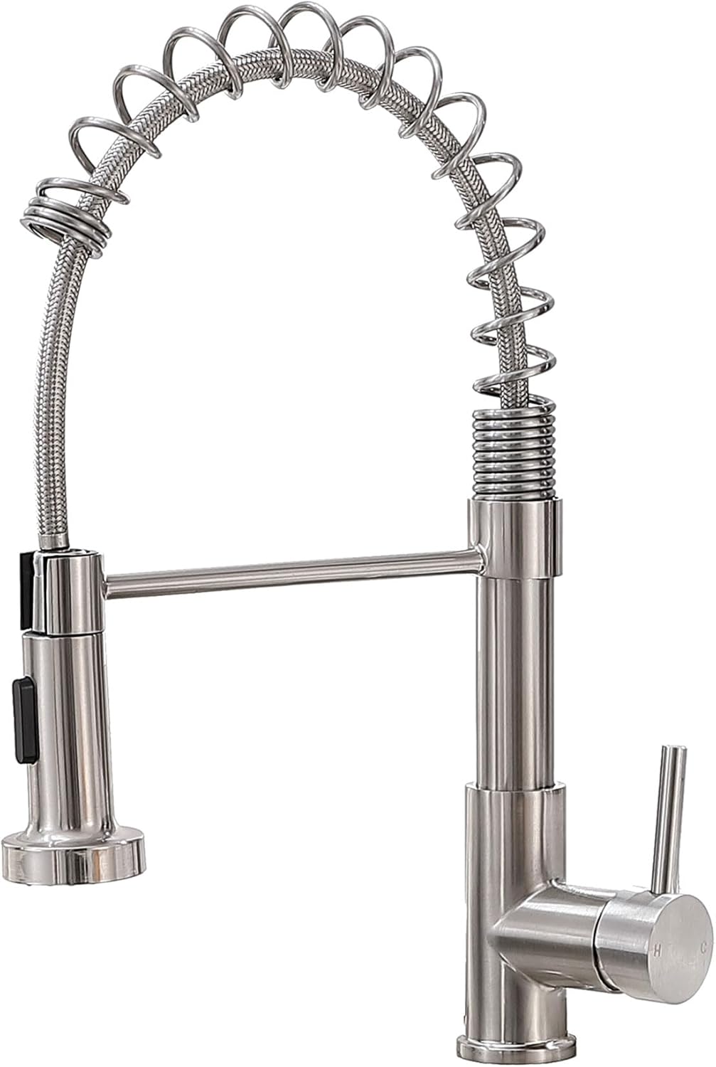 Friho Single Handle 1 Hole High Arc Commercial Kitchen Faucet,Brushed
