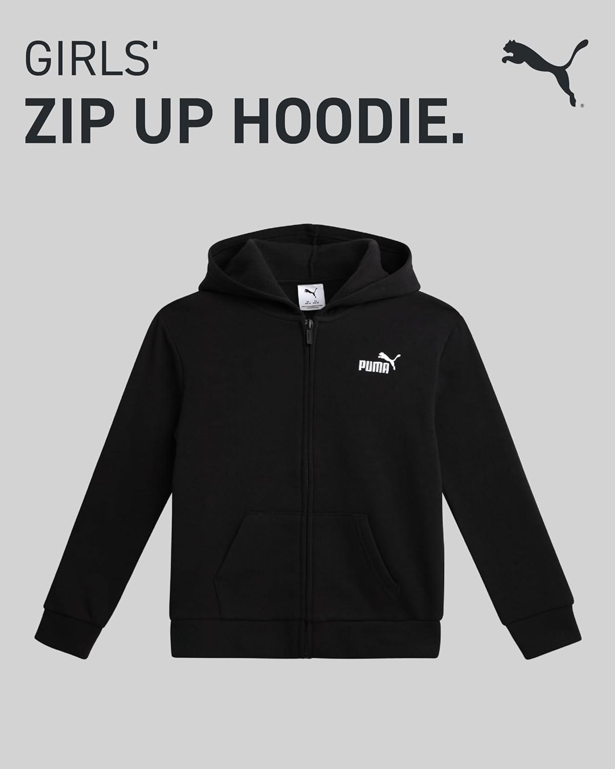 PUMA Active Girls Zip Up Hoodie - Lightweight Soft Fleece Hooded Girls Sweatshirt Kids Youth Hoodies for Teen Girls (7-16) - Image 2