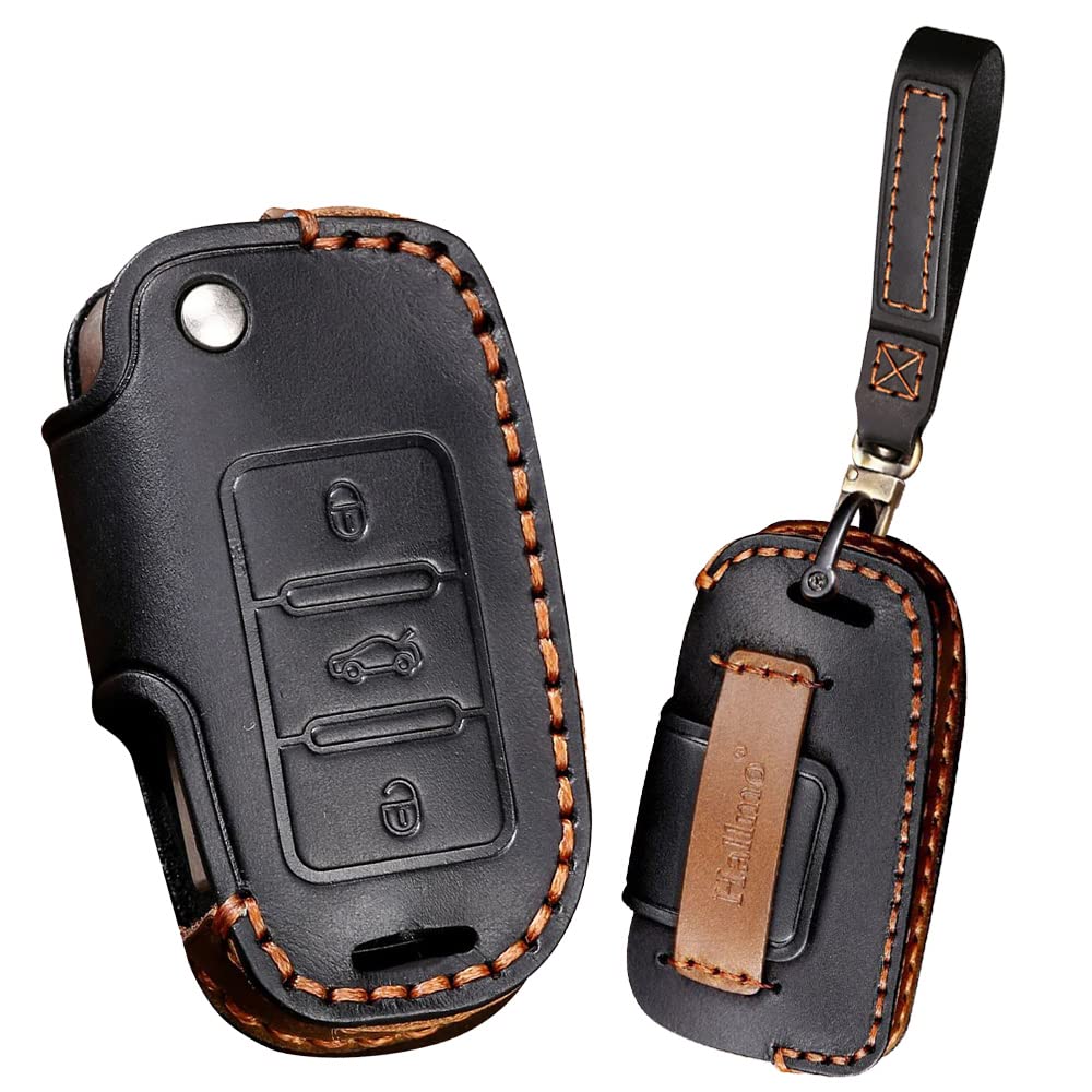 KUNIO Autoschlüssel Hülle - Passt Für VW, Skoda, Seat - Schwarz