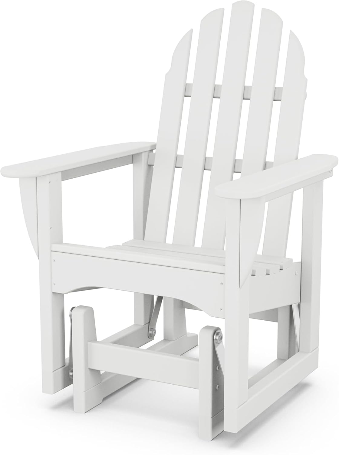 POLYWOOD ADSGL-1WH Classic Adirondack Glider Chair, White