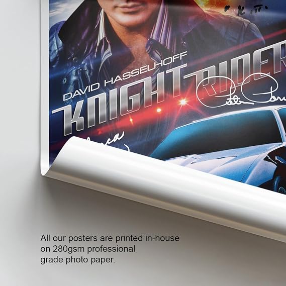 Knight Rider Cast Signed Autograph A4 Poster Photo Print TV Show Series Season Framed Memorabilia Gift David Hasselhoff (A3 Poster only)