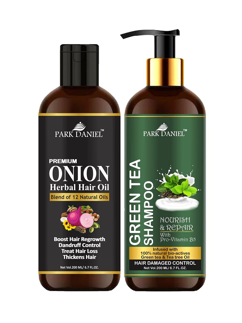 Park Daniel Hair Care Combo Onion Oil & Green Tea Shampoo - 2 bottle of 200 ml(400 ml)-image-25