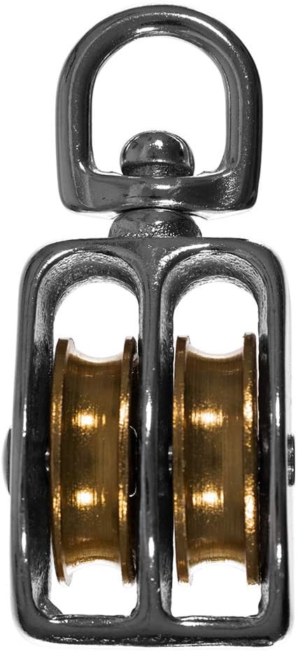 Paracord Planet Swivel Eye Double Wheel Pulley – 2 & 5 Packs – Steel – Available in Different Sizes