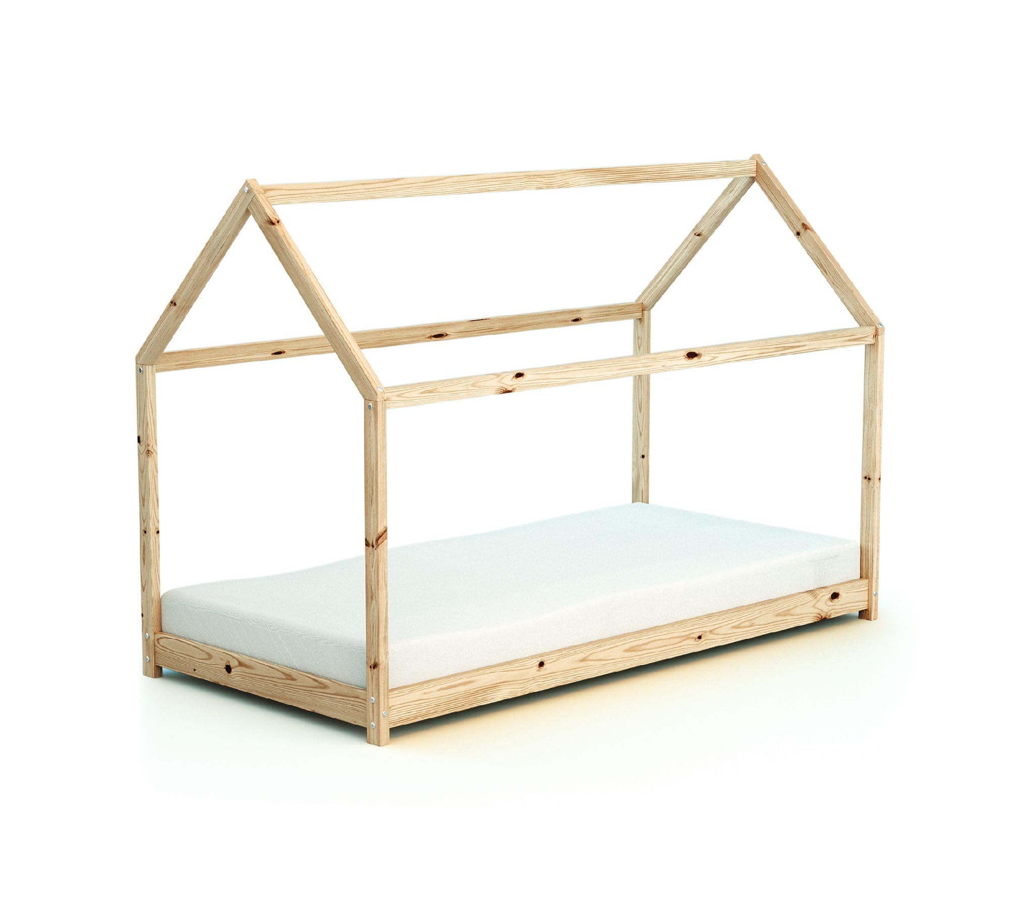 WEBABY - Lit Cabane enfant 90 x 190 en bois | A partir de 6 ans