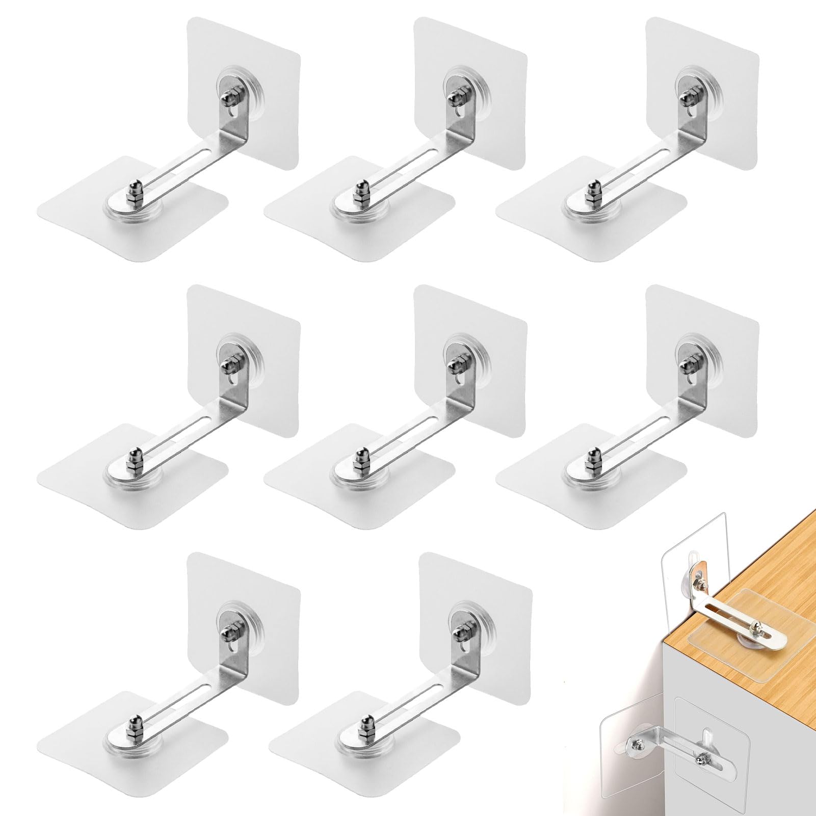 8 Stück Kippsicherung Möbel,Kippschutz Möbel Wandanker,Wandbefestigung Ohne Bohren,Schrank Wandbefestigung,Anti-Tip Halter Für Baby-Proofing & Haustierschutz, Wandanker Ankergurte Ohne Bohren
