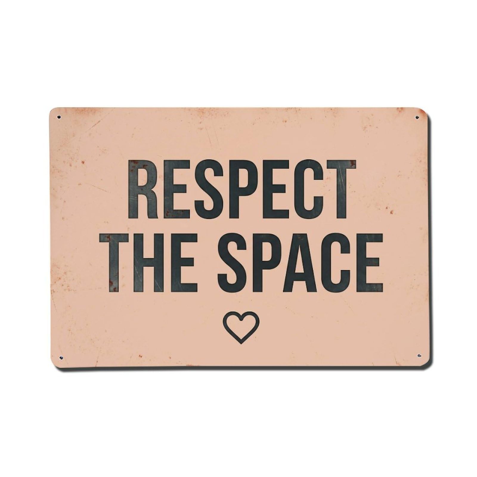Olhnbad Style Respect The Space Bathroom Quote Text Layout Metal Tin Sign