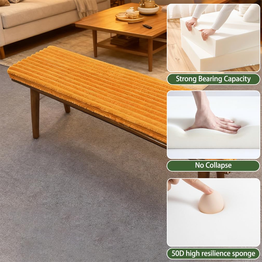 Sitzaufla - Cuscino antiscivolo per panca rimovibile, morbido, 200 x 45 x 5 cm, con cordoncino di ricambio, per tavolo da patio, banca, kissen, per esterni