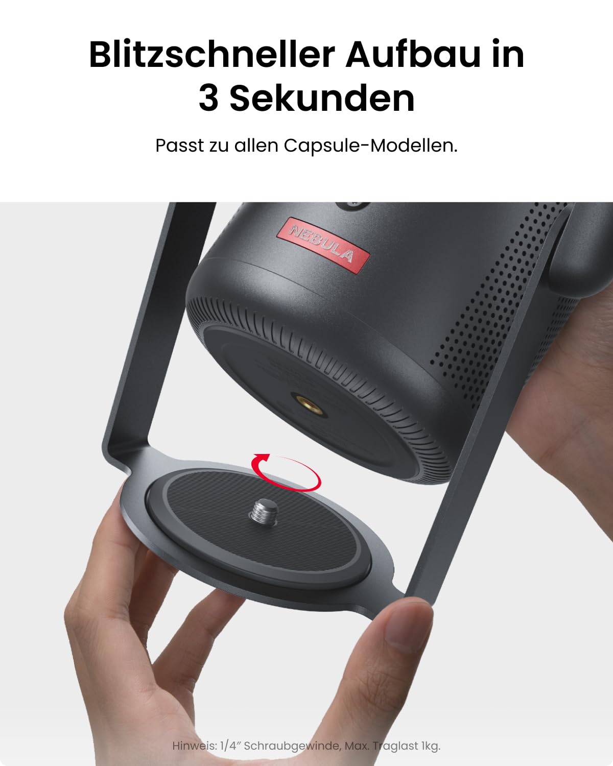 NEBULA Capsule Gimbal-Ständer, 0-360 Grad vertikal und horizontal Einstellbarer Betrachtungswinkel, 3 Sekunden einfache Einrichtung, für die Capsule-Serie