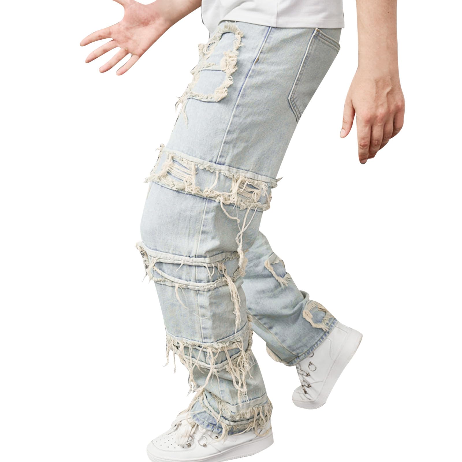 Genérico Pantalones De Mezclilla Elásticos para Hombre Pantalones De Cocina para Hombre con Cierre Cremallera Cintura Media Ajustados Vaqueros Corte Regular Cintura Semielástica Vaqueros