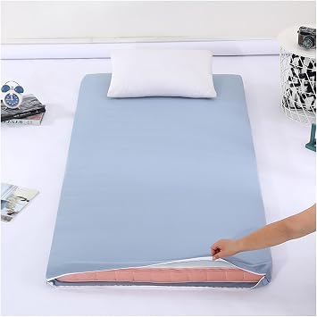 Comfy Futon Floor Mattress Cover with Zipper, Japanese Futon Mattress Cover Slipcover, Solid Color Tatami Futon Mattress Dust Cover, Dustproof Floor Sleeping Mat Cover,I,100x190cm/39x75in