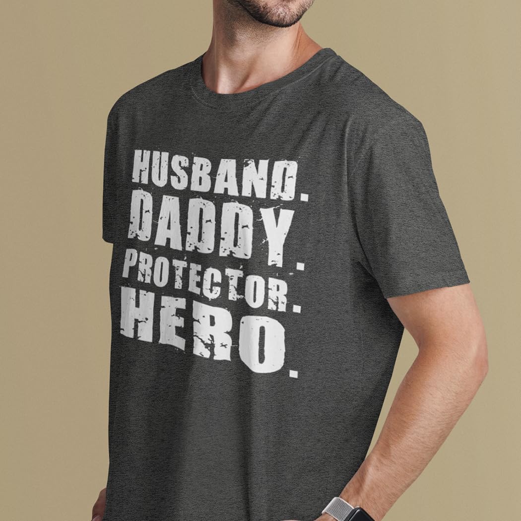 shop4ever Ehemann Daddy Protektor Hero T-Shirt - Grau - Mittel