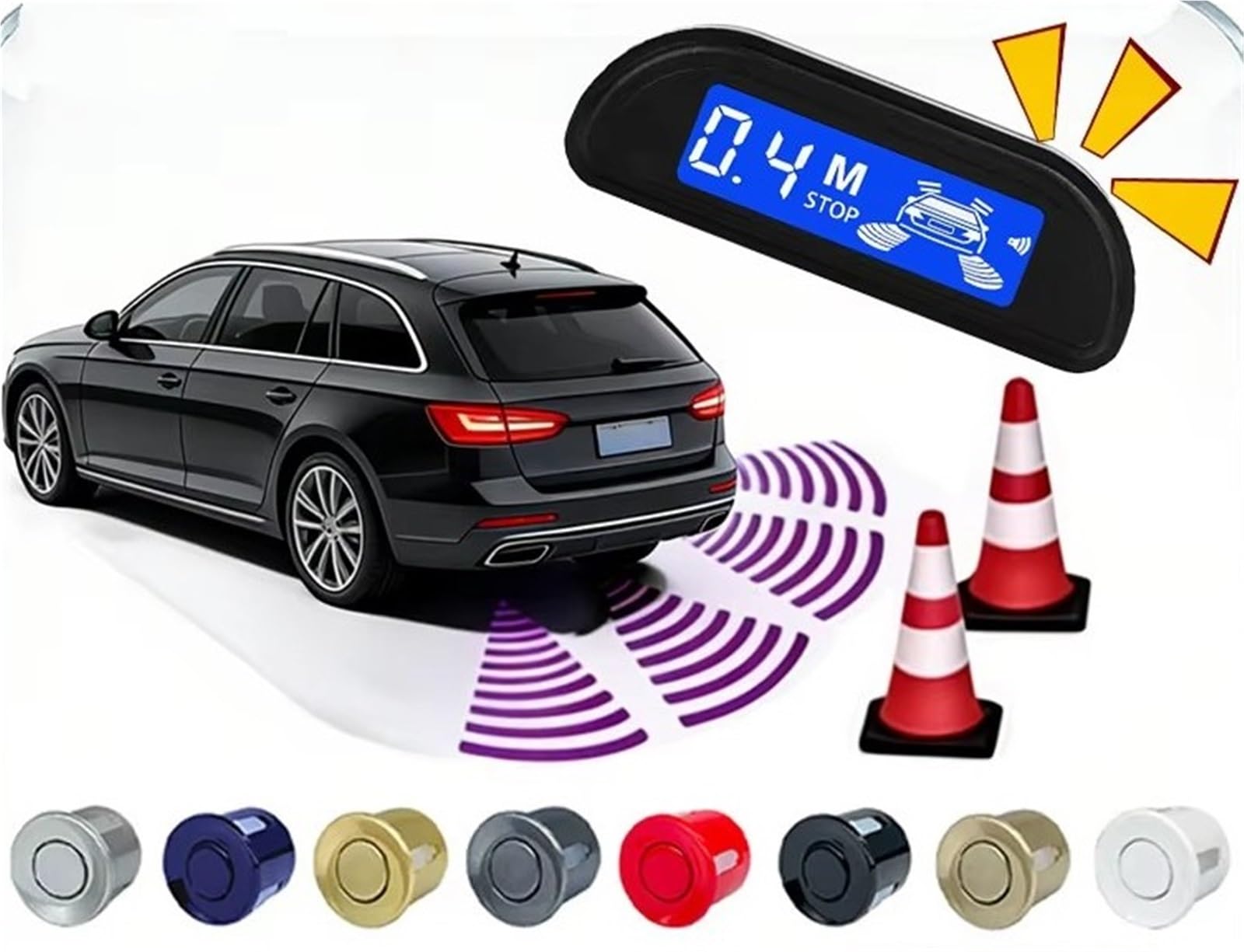 Car Parking Sensors Rétroéclairage à 4 capteurs Capteur Stationnement