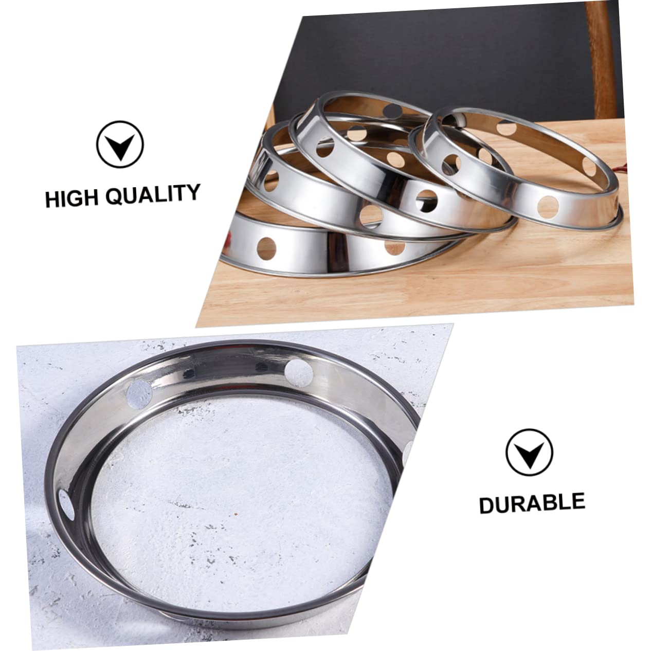 Mobestech 2Pcs Stainless Steel Wok Rack Heat Pot Holder with Hollow Design for Enhanced Ventilation Easy to Clean Kitchen Accessory for Cooking Steaming