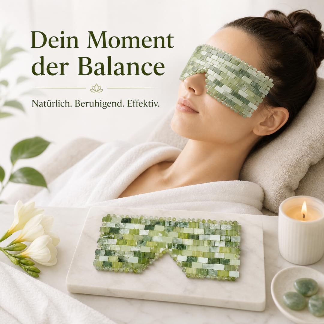 CRYSTALLOVE Jade Gesichts- und Körpermaske – Kühlende Augenmaske gegen Schwellungen & Augenringe – Anti-Aging Beauty Tool für strahlende Haut & Entspannung – Für Damen & Herren