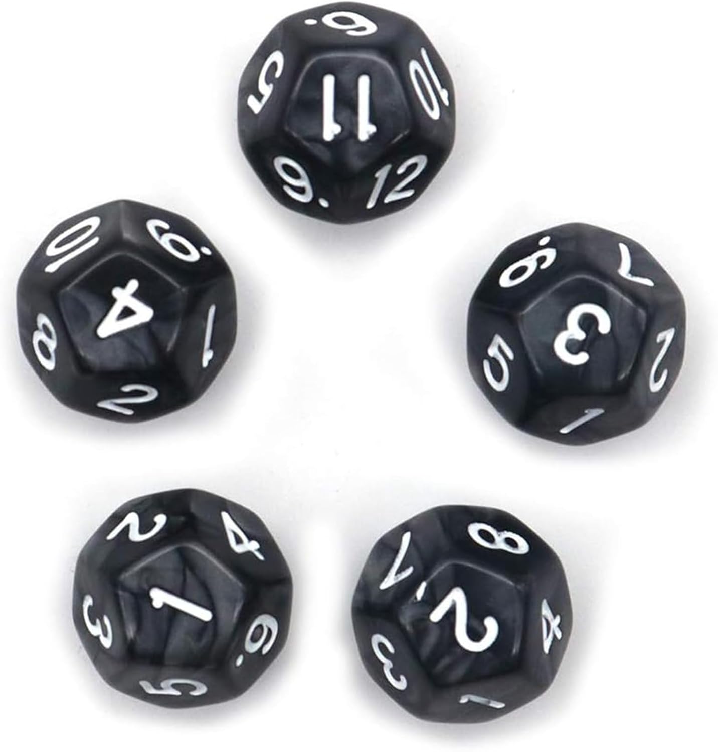 ‌Jussming Multi-Color 12-Sided Dice Set of 40, 18mm Acrylic Polyhedral Dice in 8 Vibrant Colors for Role-Playing Games RPG, DND, Math Learning and Board Games‌
