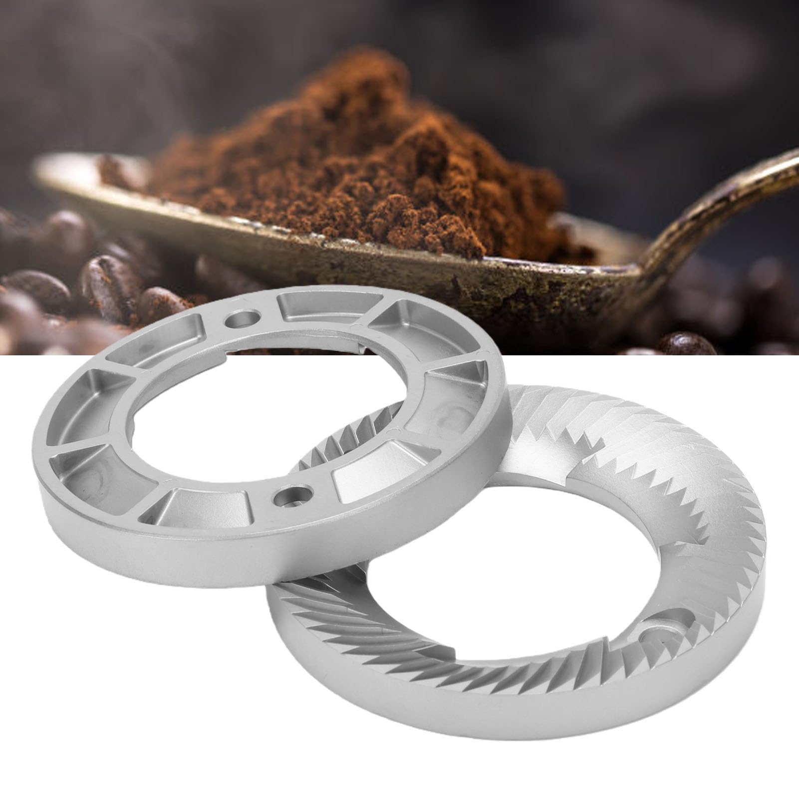 Tangxi Molinillo de café de 60MM, Repuesto de Rebabas Planas para Molienda Consistente, Acero Inoxidable, Alto Rendimiento, 2 uds.