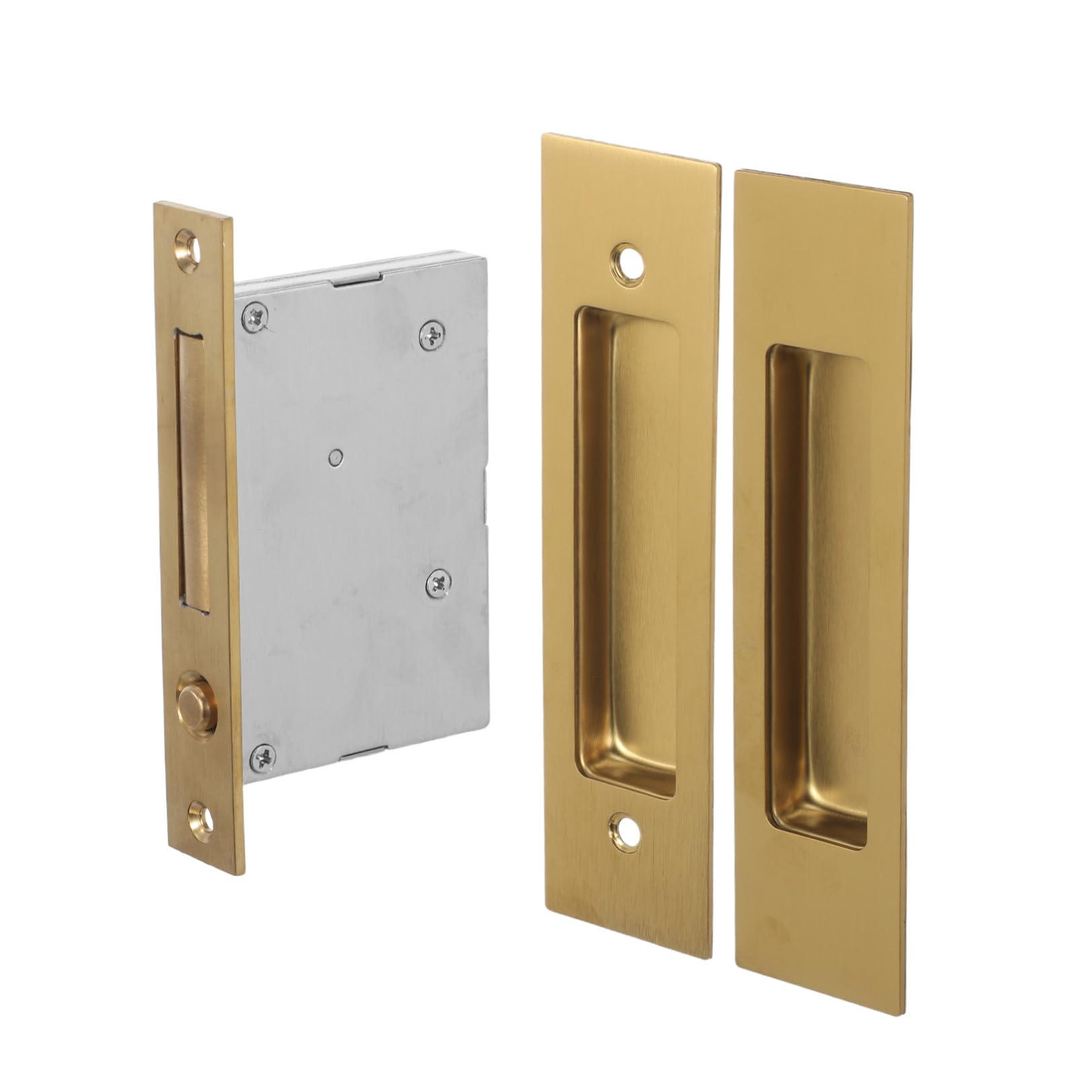 Mikikit 2 Pezzi Serratura Incassata Design Minimalista per Armadi e Mobili Rv in Inox Oro, Installazione Nascosta, Forza per Esigenze di Falegnameria
