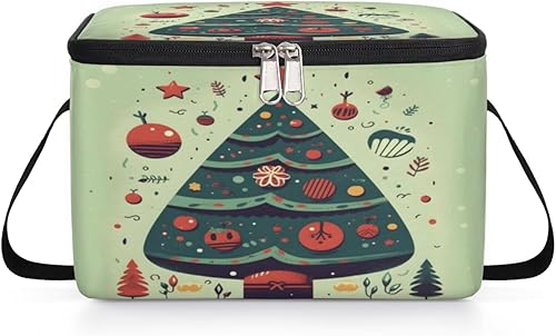 Miniatura 8 de The Christmas Design Decor Insulated Lunch Bag Women Reusable Lunch Tote Square Meal Bag for Adults Men Cooler Lunch Box for Work Travel Picnic Food