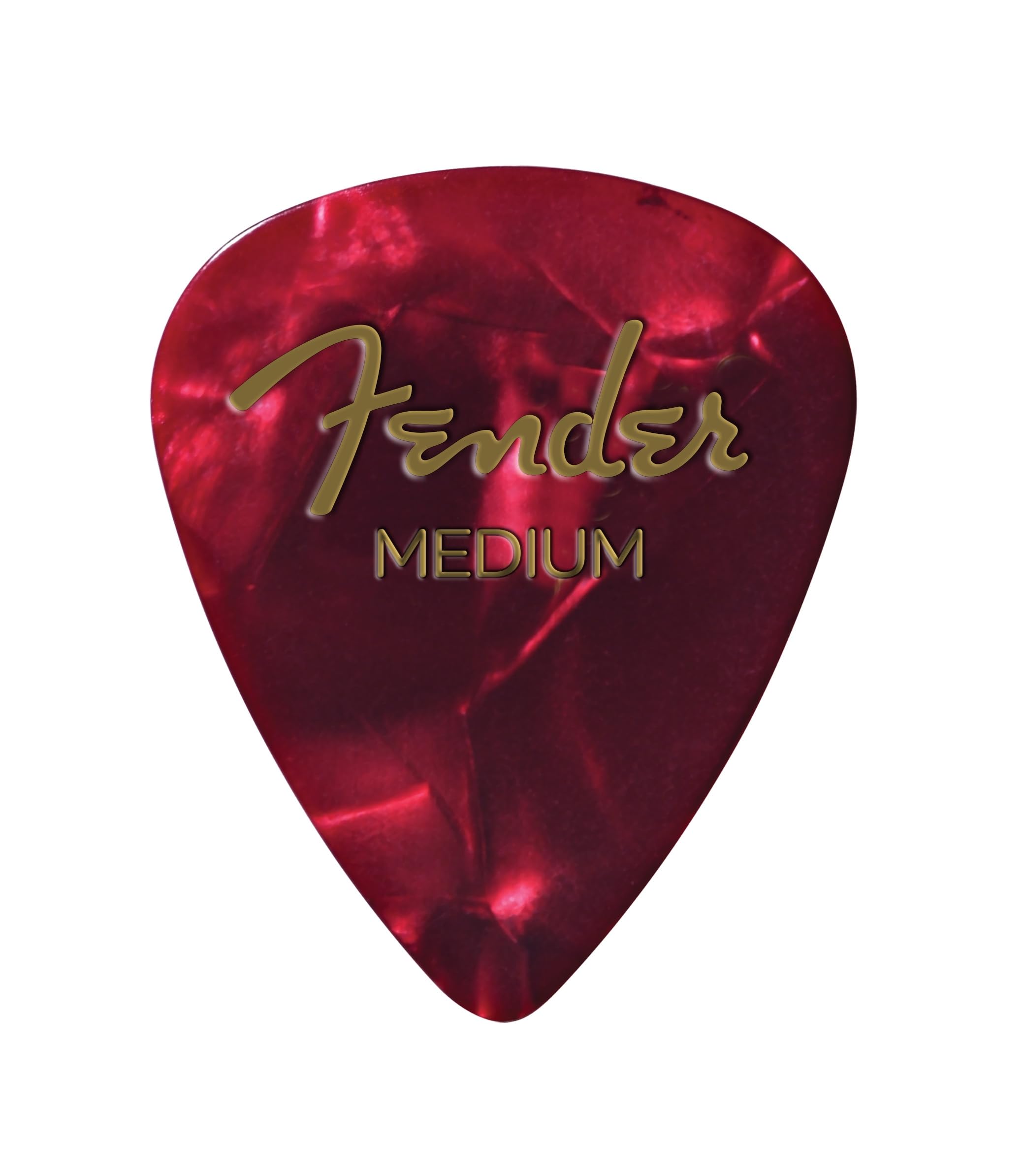 Fender Premium Celluloid Guitar Picks 351 Shape, Guitar Accessories, Red Moto, Medium, 12-Pack