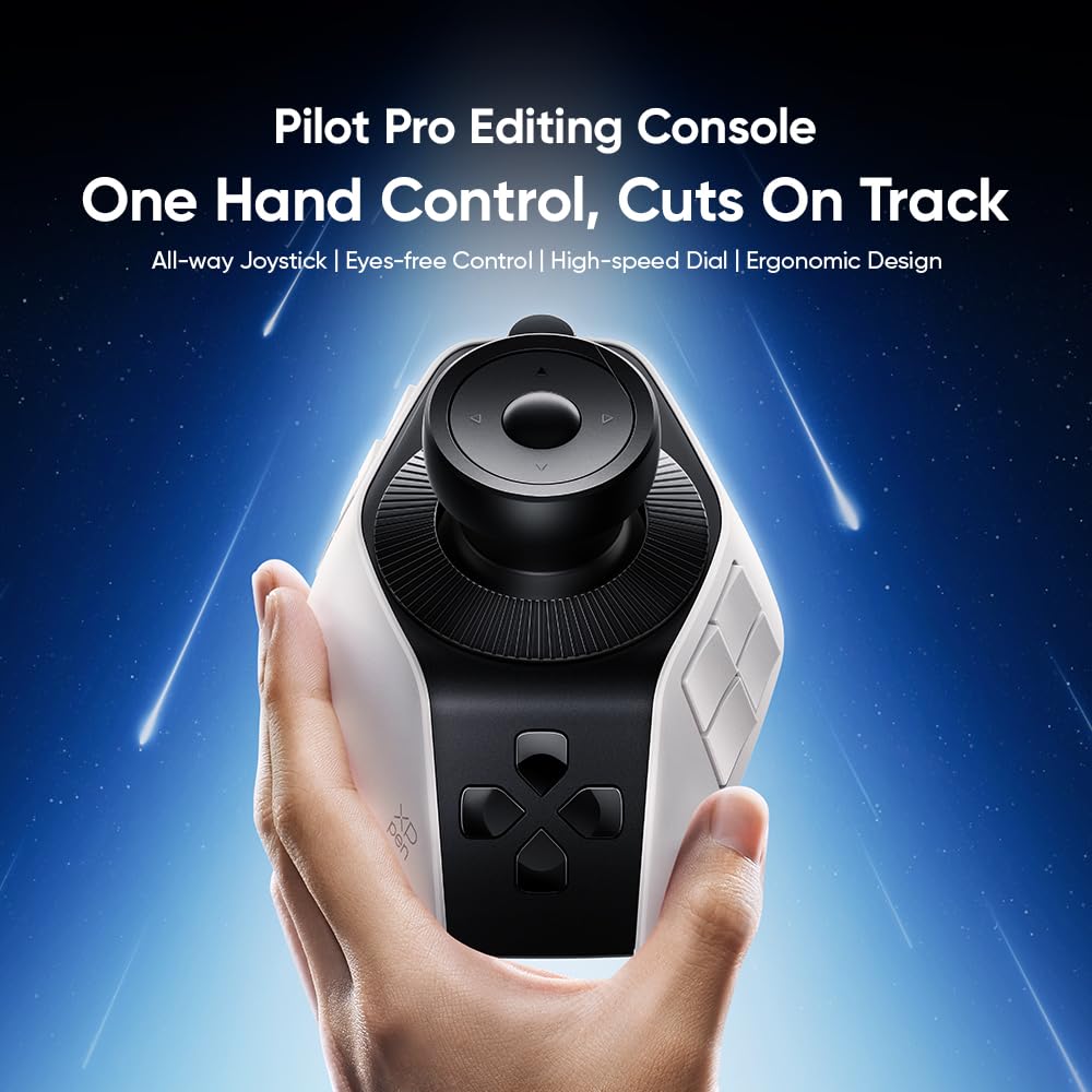 XPPen Pilot Pro Console d’Édition – Contrôleur Vidéo avec Plus de100 Raccourcis Personnalisables, Conçu pour Montage, Postproduction, Publicités, Vlogs et Vidéos Courtes