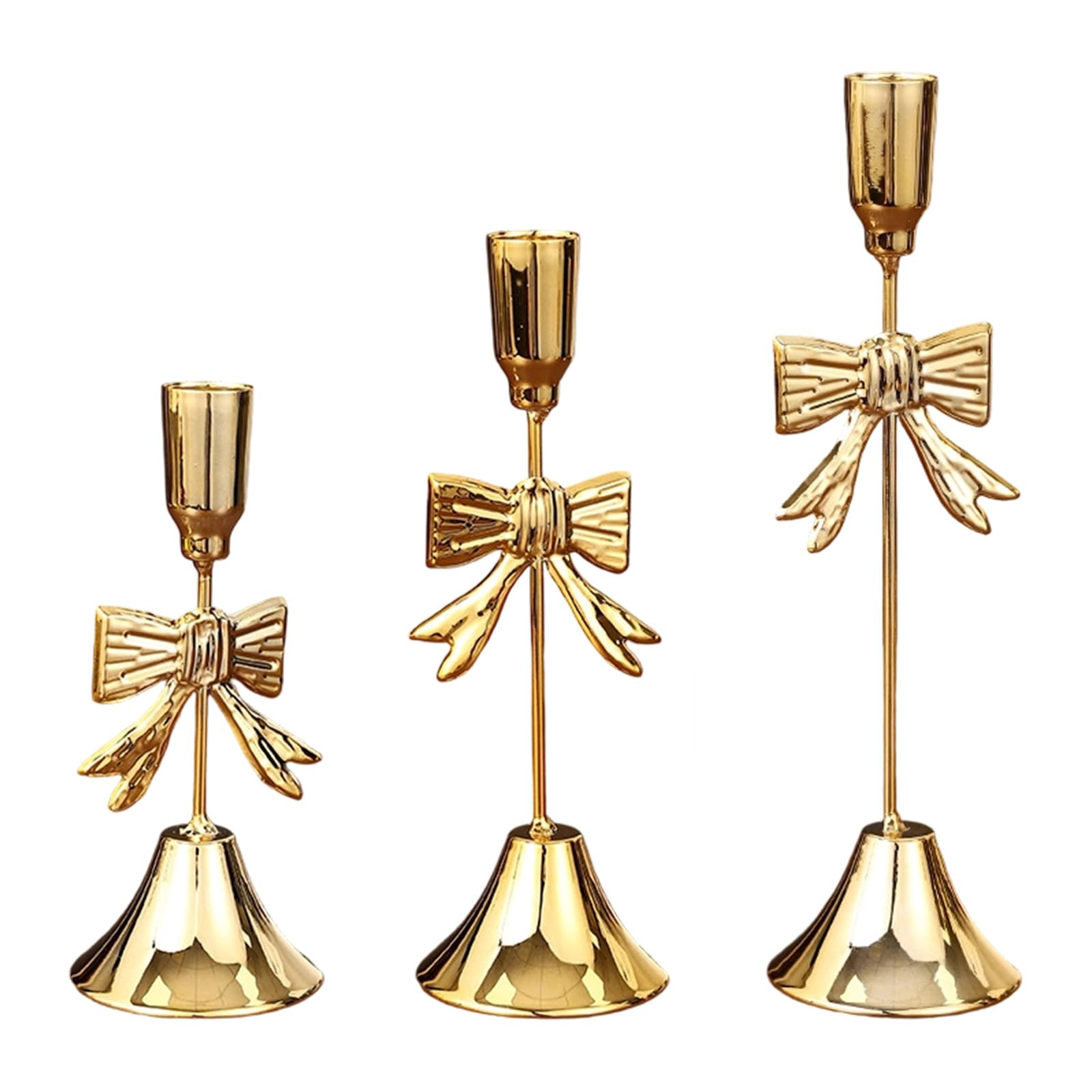 LUCKGONI Decorative Candle Stands Iron Taper Candle Holder Sweet Bowknot Candlestick Holder for Wedding,Dinning,Party Decorations