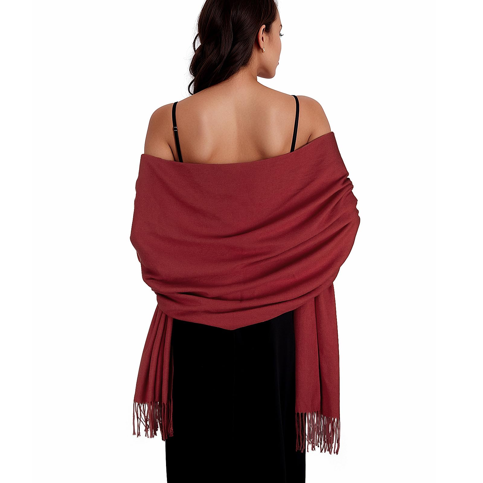 SWAT PANY Ladies Scarf Burgundy Pashmina Shawls and Wraps for Wedding Women Winter Scarves Gifts