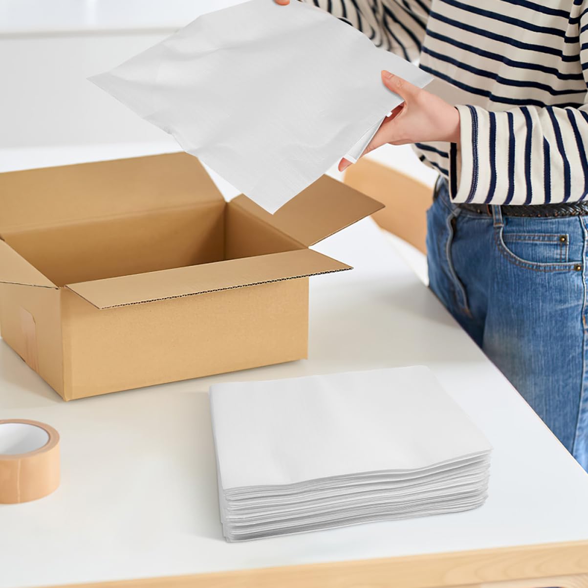 OSALADI 200pcs Foam Wrap Bags for Cushion Packaging Foam Pouches for Dishes Plates Glassware Moving Shipping Protection
