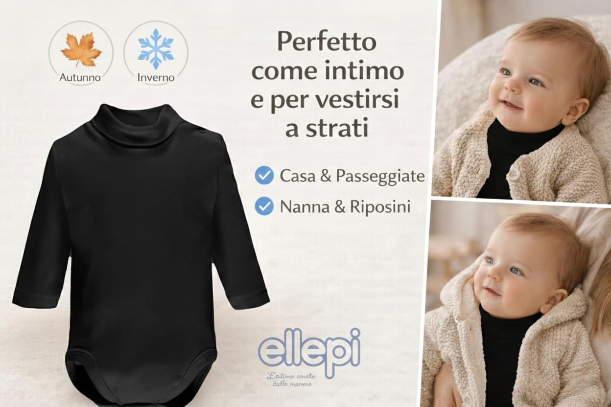 Ellepi Body Lupetto Neonato e Bambino – Caldo Cotone per l’Inverno