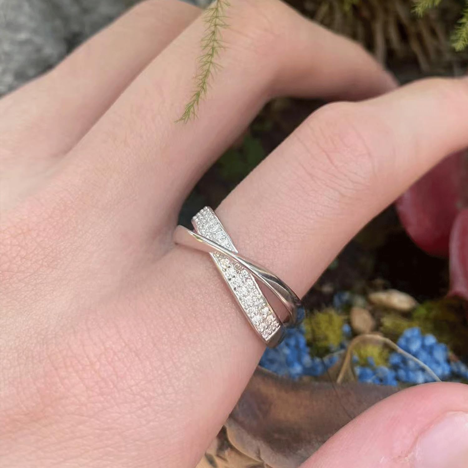 Moissanite Wedding Band for Women 925 Sterling Silver Eternity Ring for Women Stackable Anniversary Engagement Gift Size 5-10 - Image 3