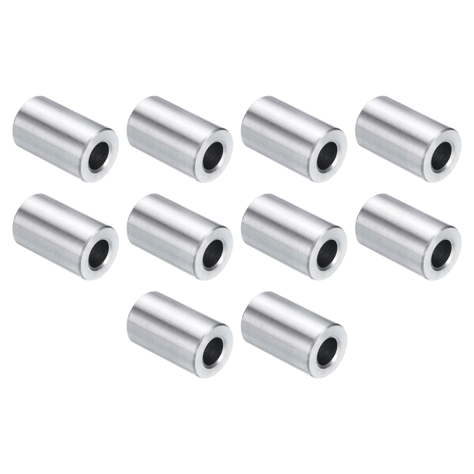 uxcell 10pcs Stainless Steel Spacer 5/16" Bore x 5/8" OD x 1" Length Screw Standoff Bushing Plain Finish Round Metal Spacer for 5/16 Screws Bolts and Rods