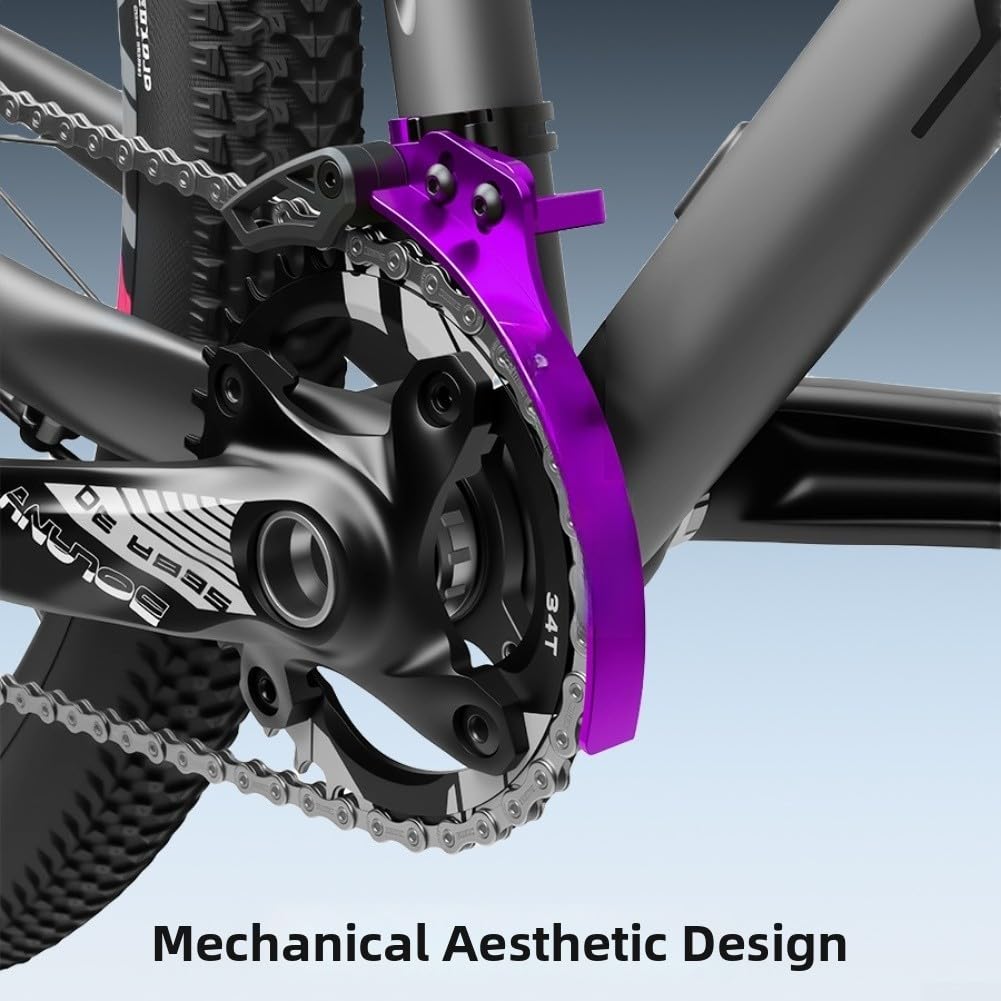 Einzel-Kettenblatt-Kettenführung für MTB mit Aluminiumkonstruktion, oberer Schieber und durchgehender unterer Schutz für gleichmäßige Kettenausrichtung